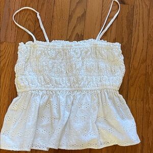 American Eagle Outfitters White Eyelet Top
